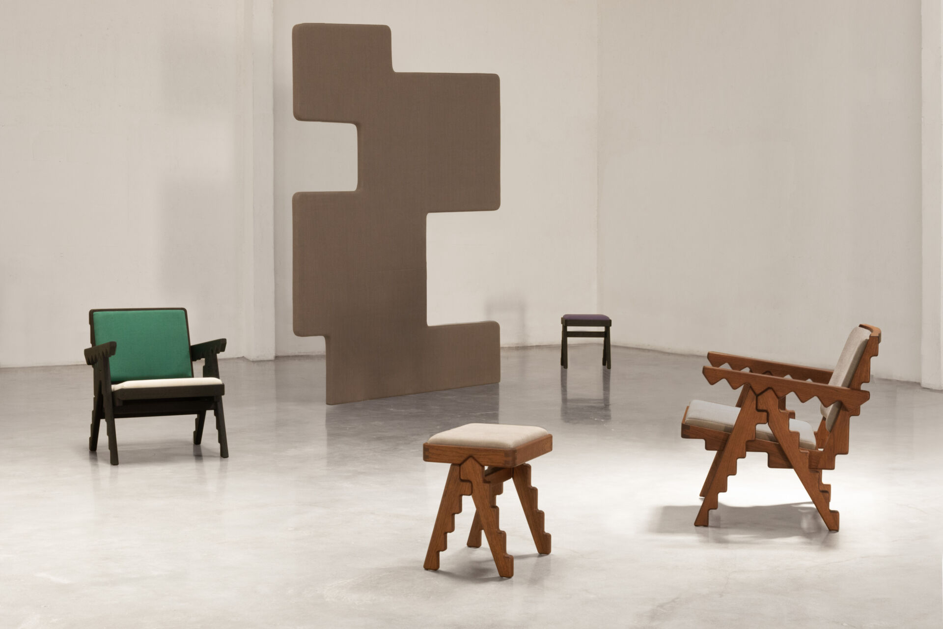 04 Black Chair Multicolour Fabric