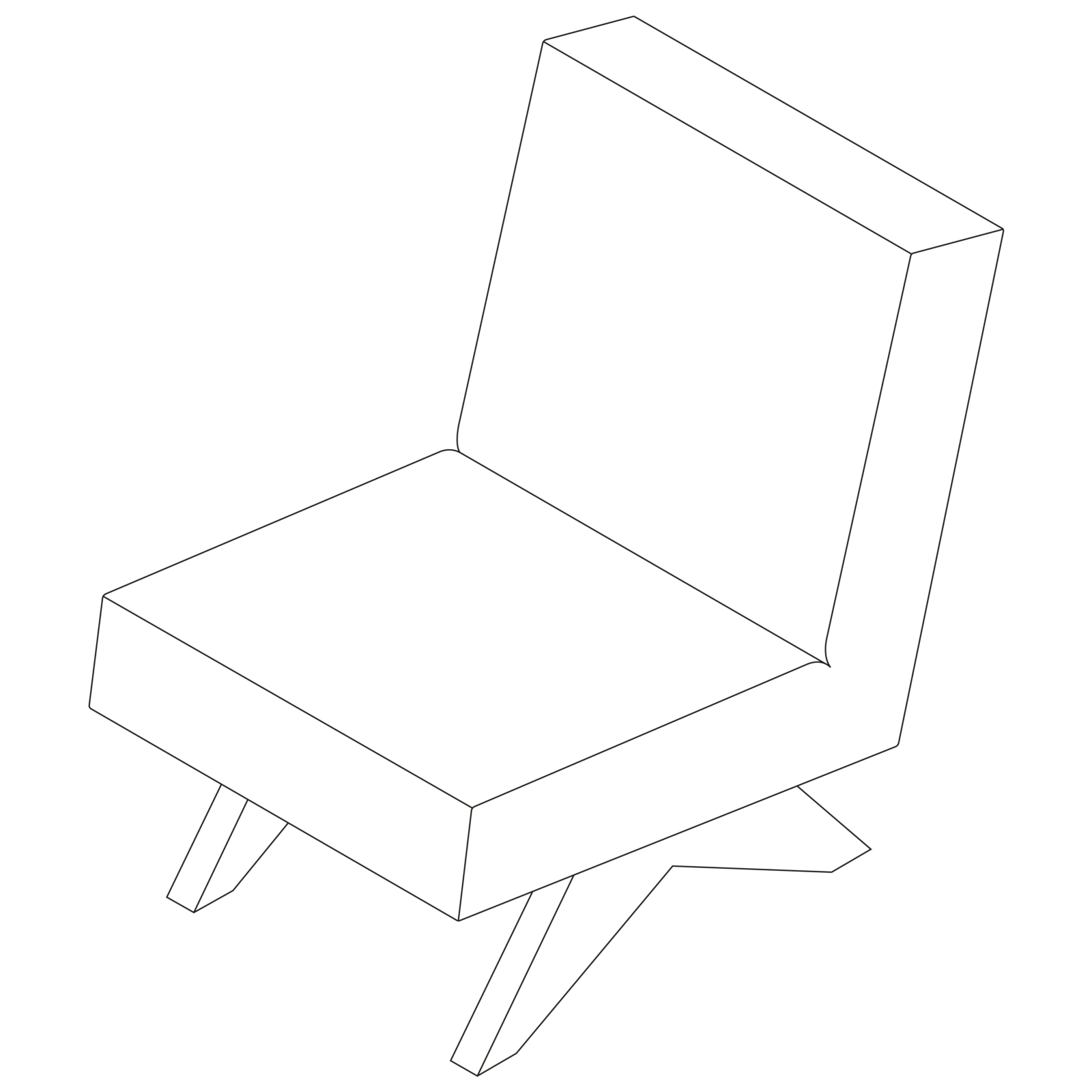 Upholstered Armless Chair/ Zanav Upholstery Phantom Hands