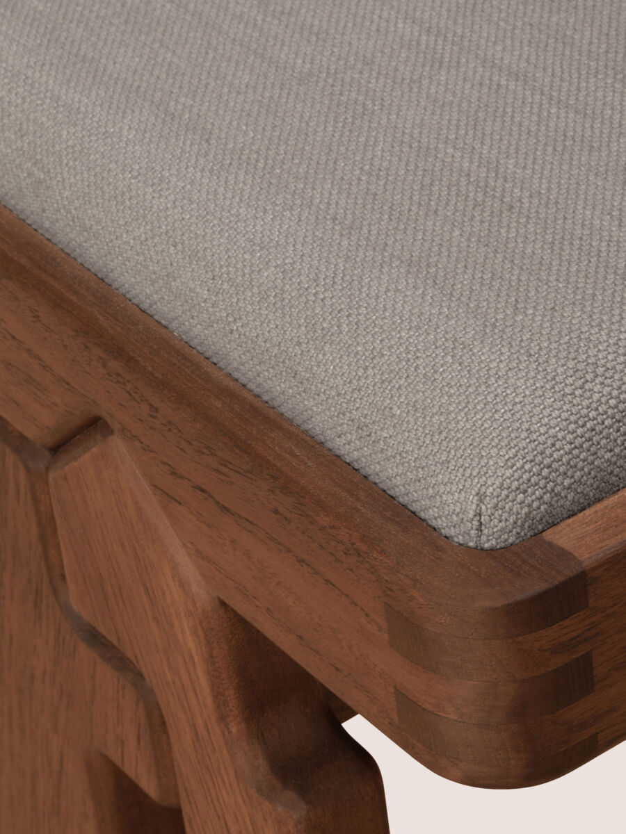 05 Teak Ottoman Detail Upholstery