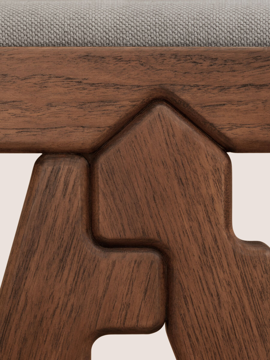 06 Teak Ottoman Detail Side