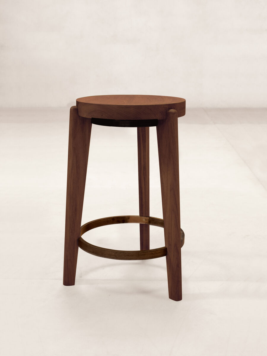 01 Counter Steel Ring Stool Isometric D Ark Stain