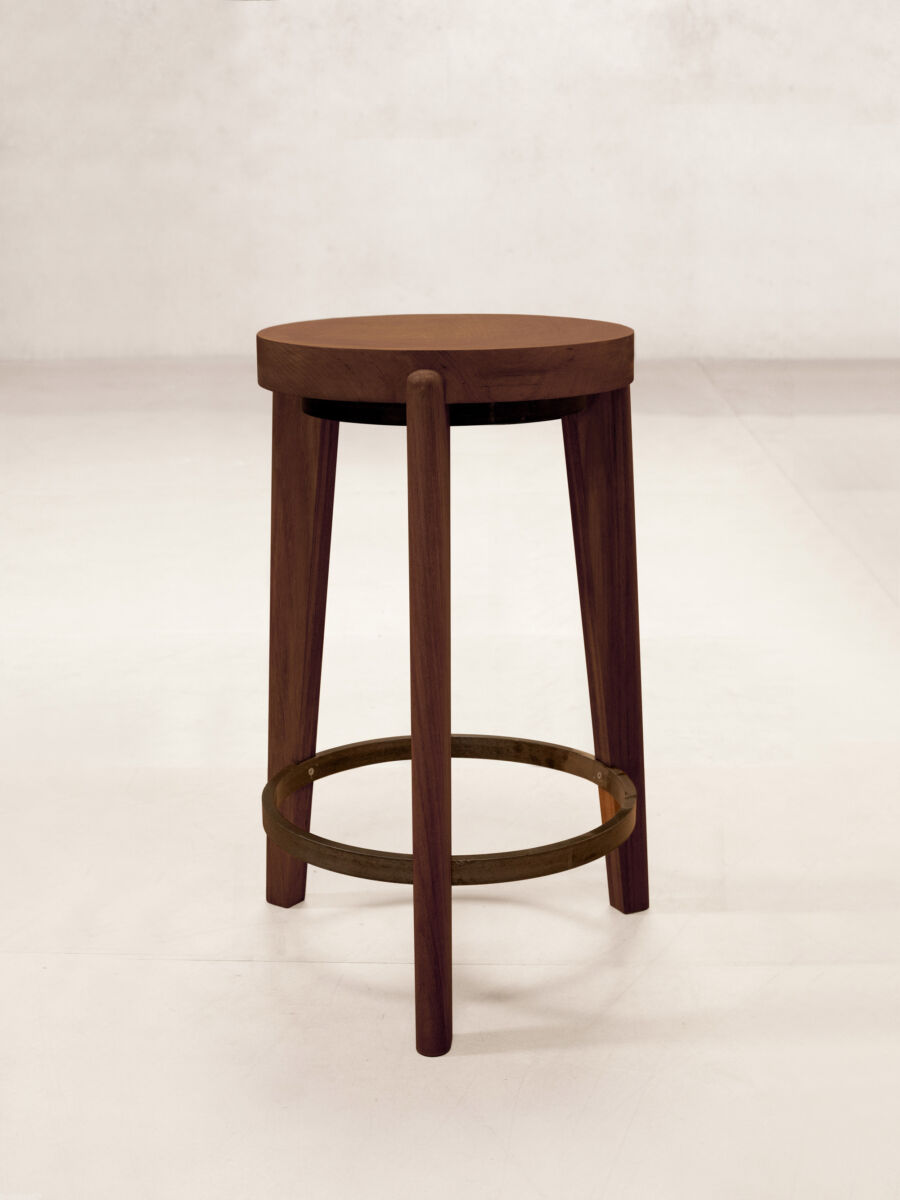 02 Counter Steel Ring Stool Front Dark Stain