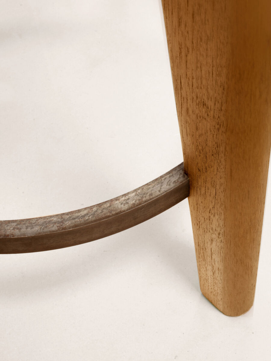 04 Counter Steel Ring Stool Details A Natural Teak