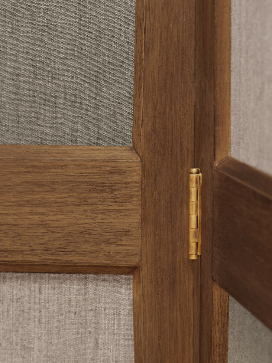Mid-century-design-three-panel-folding-screen-phantom-hands-teak-frame-joinery-profile-detail