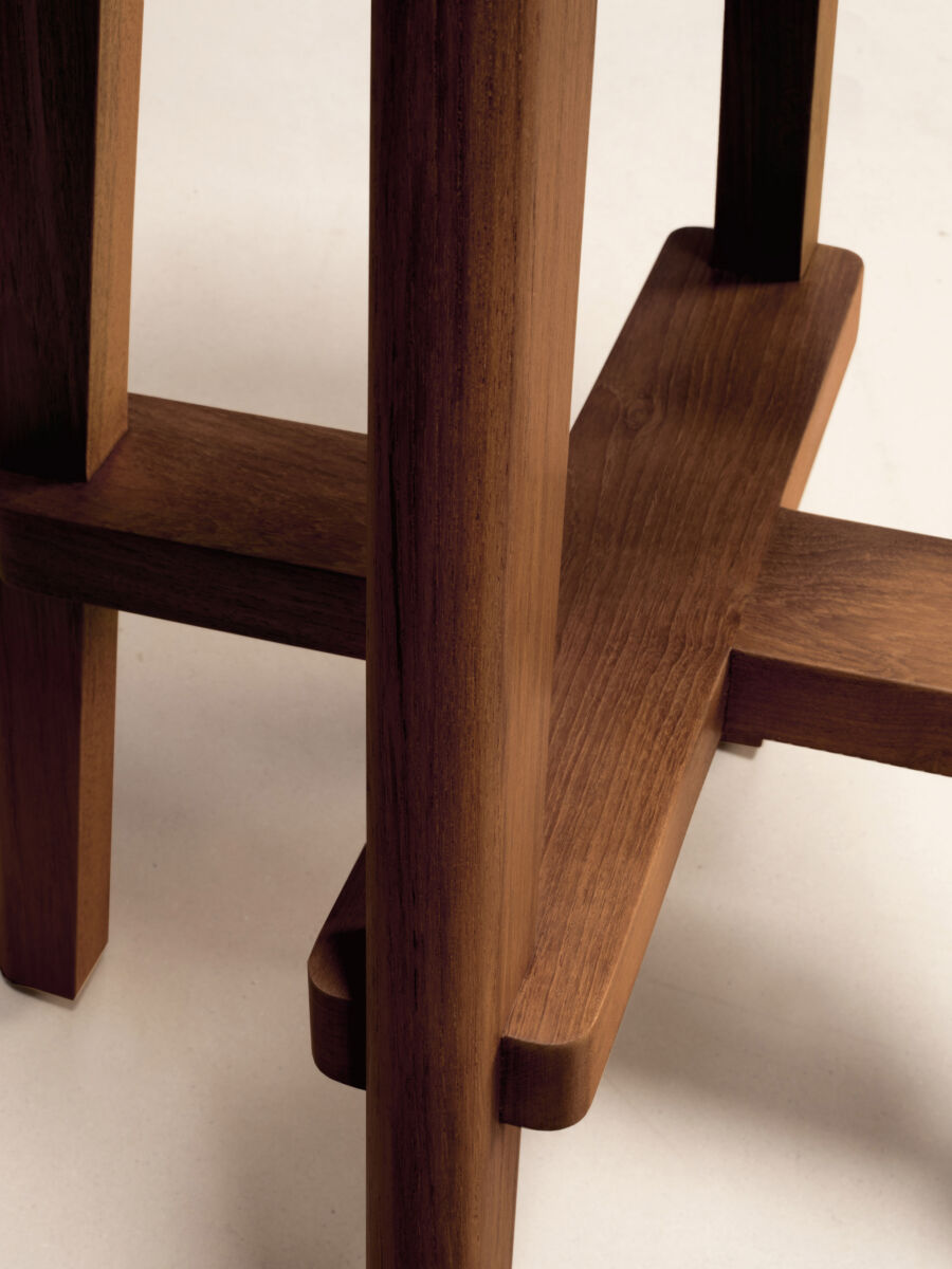 05 High Cane Seat Stool Detail B Dark Stain