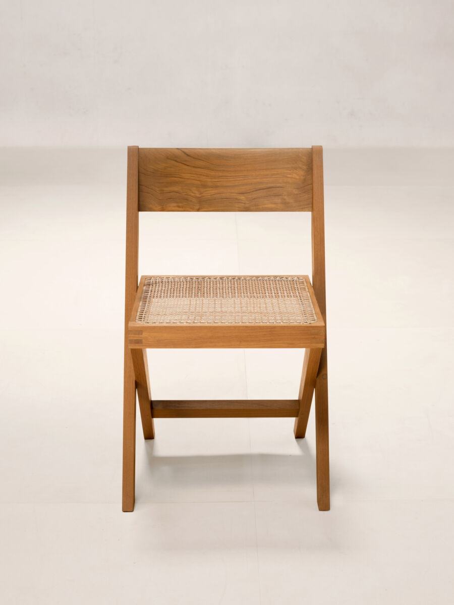 02 Library Chair Front Natural Teak V2
