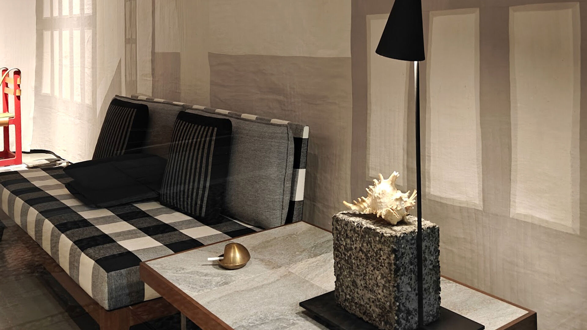 Metal and Stone Lamp