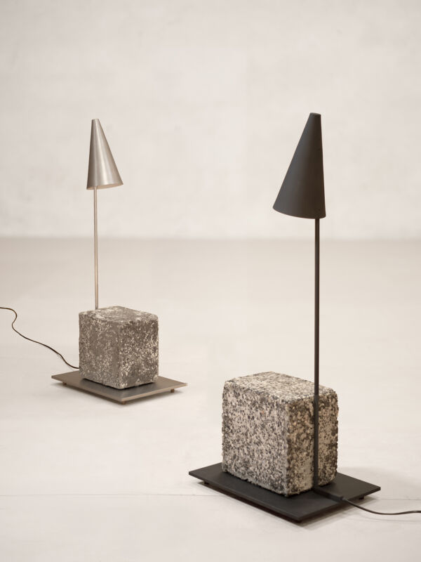 Metal & Stone Lamp - Conical