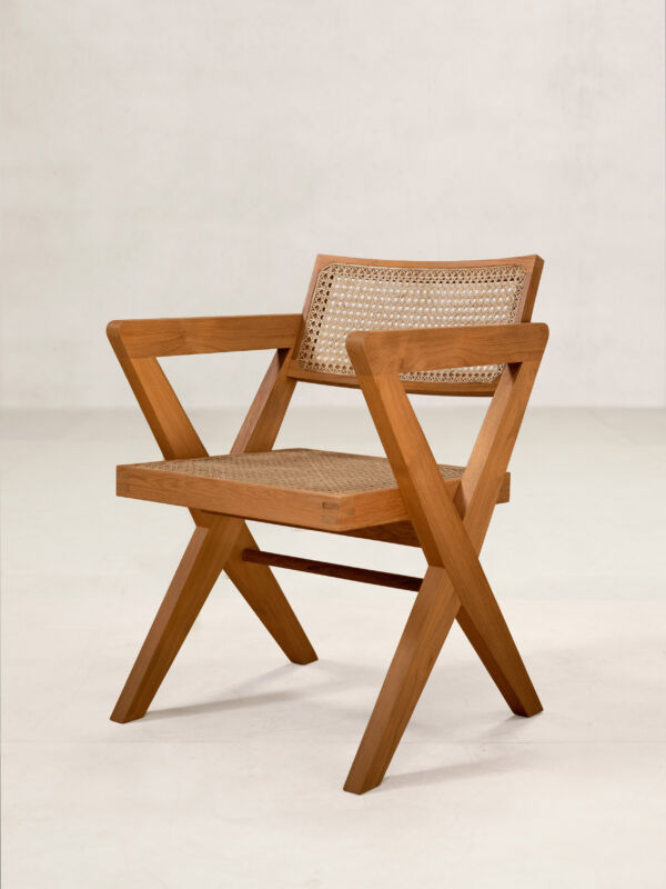 01 OC X Chair Standard Isometric Natural Teak