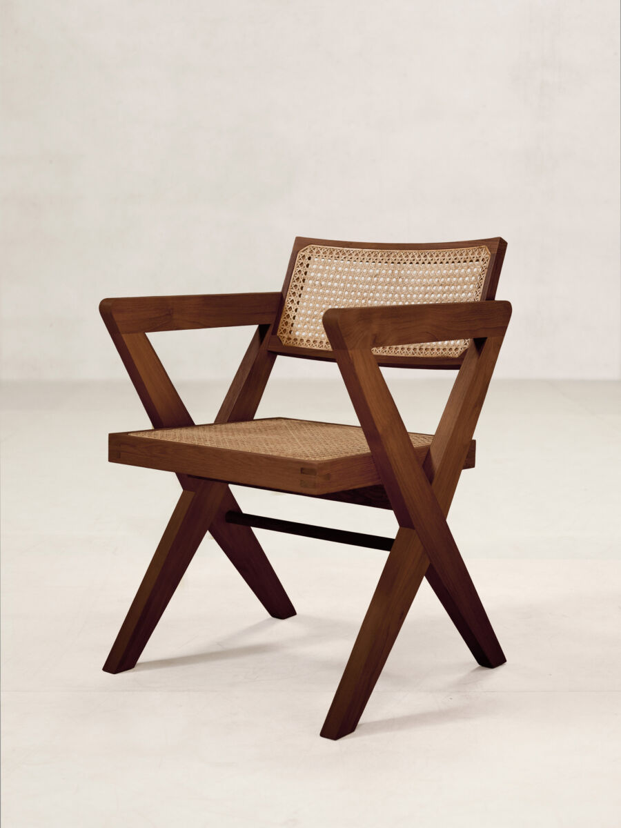 01 OC X Chair Standard Isometric Dark Stain