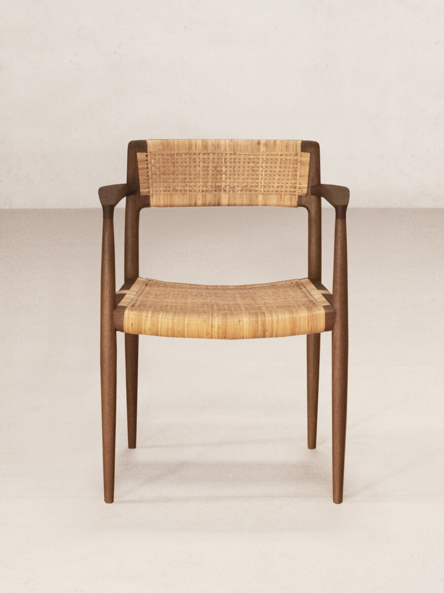 02 Front View Tangali Dining Chair Both Arms DS