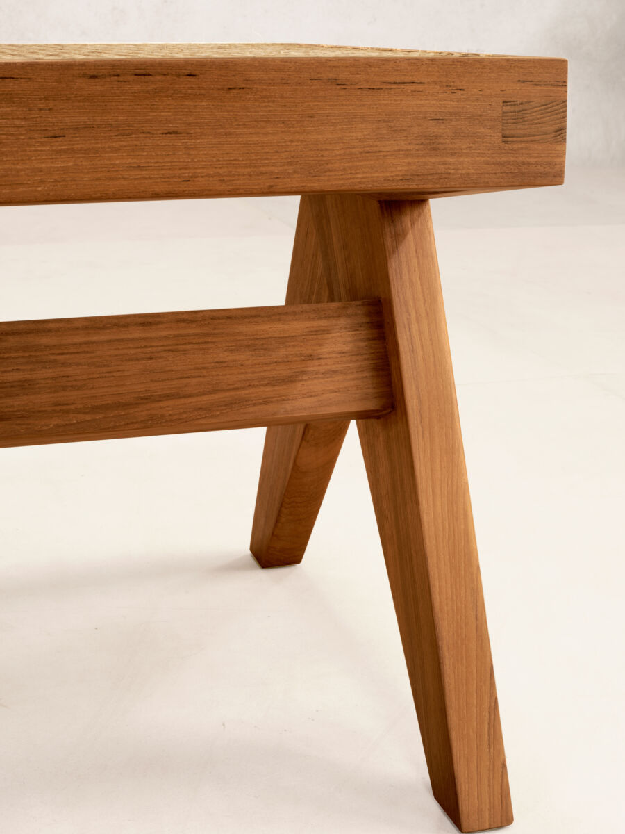 05 Chandigarh Bench Detail B Natural Teak