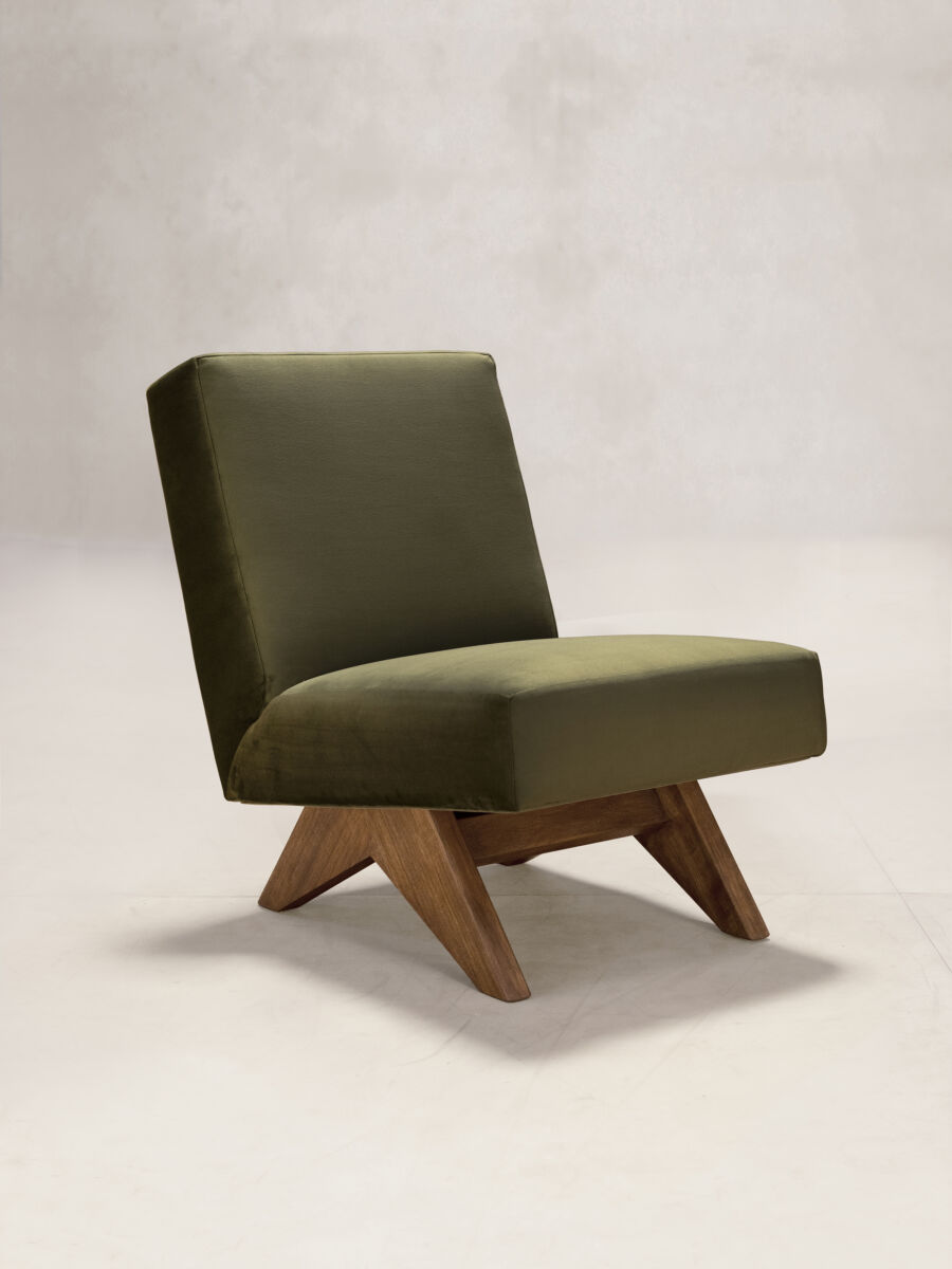 Upholstered Armless Chair Phantom Hands